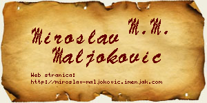 Miroslav Maljoković vizit kartica